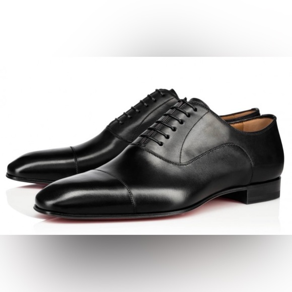 Christian Louboutin Greggo Flat Lace up Leather Oxfords Dress shoes Black 42.5 - Picture 1 of 12